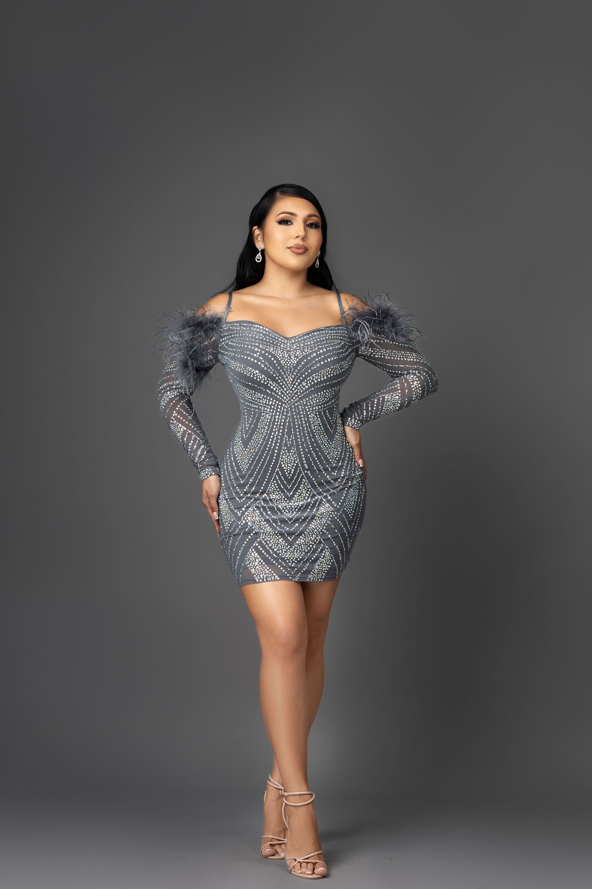 ESMERELDA FEATHER DRESS